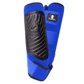 Classic Equine Classic Fit Boot Hind blue side view protects hind legs during training.