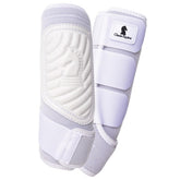 Classic Equine ClassicFit Sling Boot front view in white for secure front-leg protection.