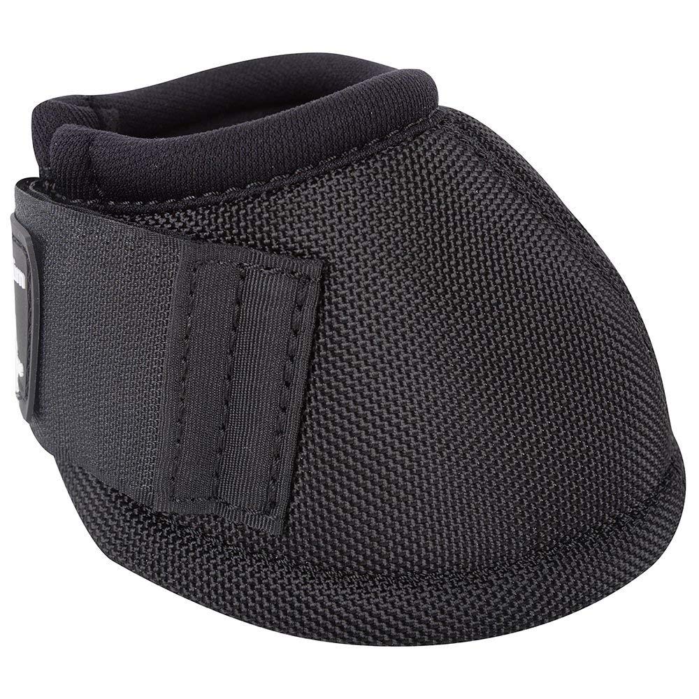Classic Equine DyNo Turn Bell Boot in black, side view with secure dual-strap fit