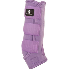 Classic Equine Fit Lavender hind splint boots front view offer durable protection during rides
