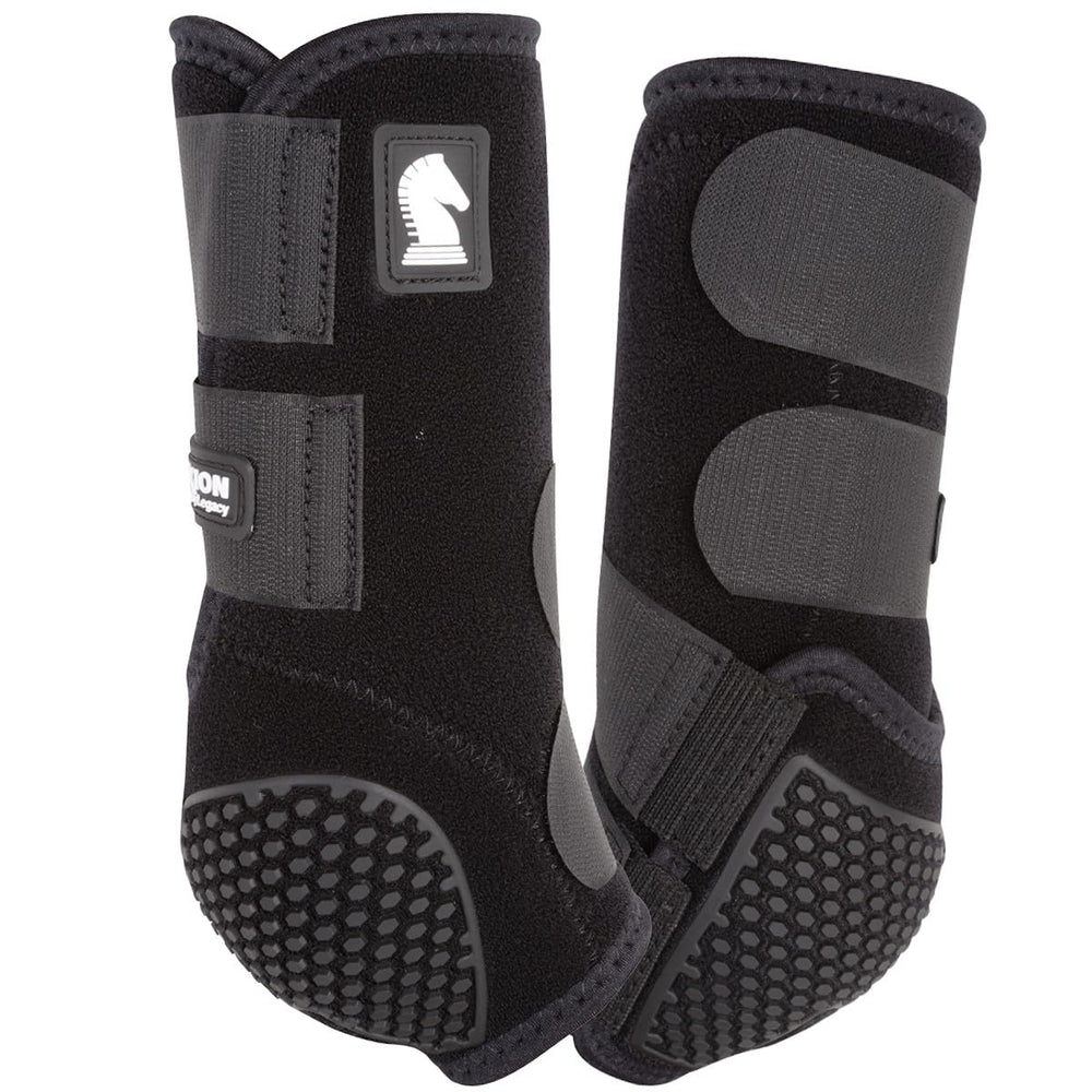 Classic Equine Flexion boot shows cradle fetlock system delivering strong fetlock support