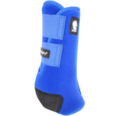Classic Equine Legacy2 hind boot blue side view offers reliable leg protection during training.