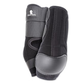 Classic Equine neoprene skid boots in black side view for protection and comfort.