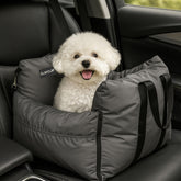 CLAYCLAY dog car seat soft booster with safety strap for secure road trips