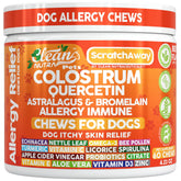 Clean Nutra dog allergy chews packaging on shelf, ready to support itch relief and immune health.