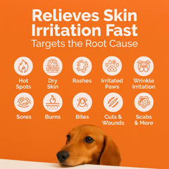 ClearFur application on dog coat shows relief during scratching.
