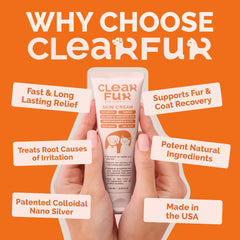 ClearFur cat skin-care-cream application supports healthy fur recovery.