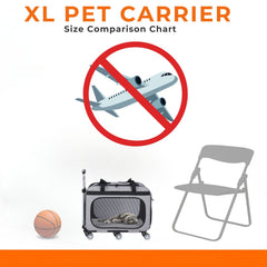 Clements Industries XL Cat & Small Dog Carrier extendable aluminum handle for easy travel control.
