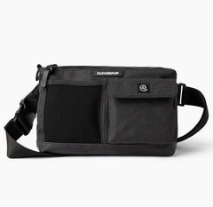 Cleverpup dog walk bag crossbody strap in graphite supports comfy, quick-access wear.