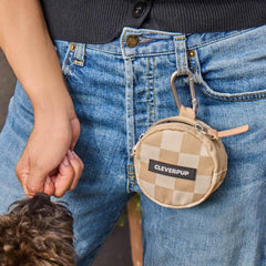 Cleverpup Snackpack exterior is water-resistant for outdoor use.