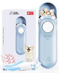 Clink Design clicker dog trainer blue-front view for quick, on-the-go training sessions.