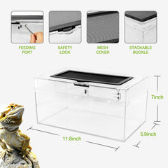 Clioran Reptile PC Terrarium side view highlights durable unbreakable PC construction