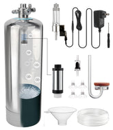 Clscea Aquarium CO2 Generator close-up showing durable stainless steel body for long-term use.