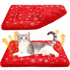 Clysee Christmas self-heating cat pad setup shows warm, cozy space without electricity