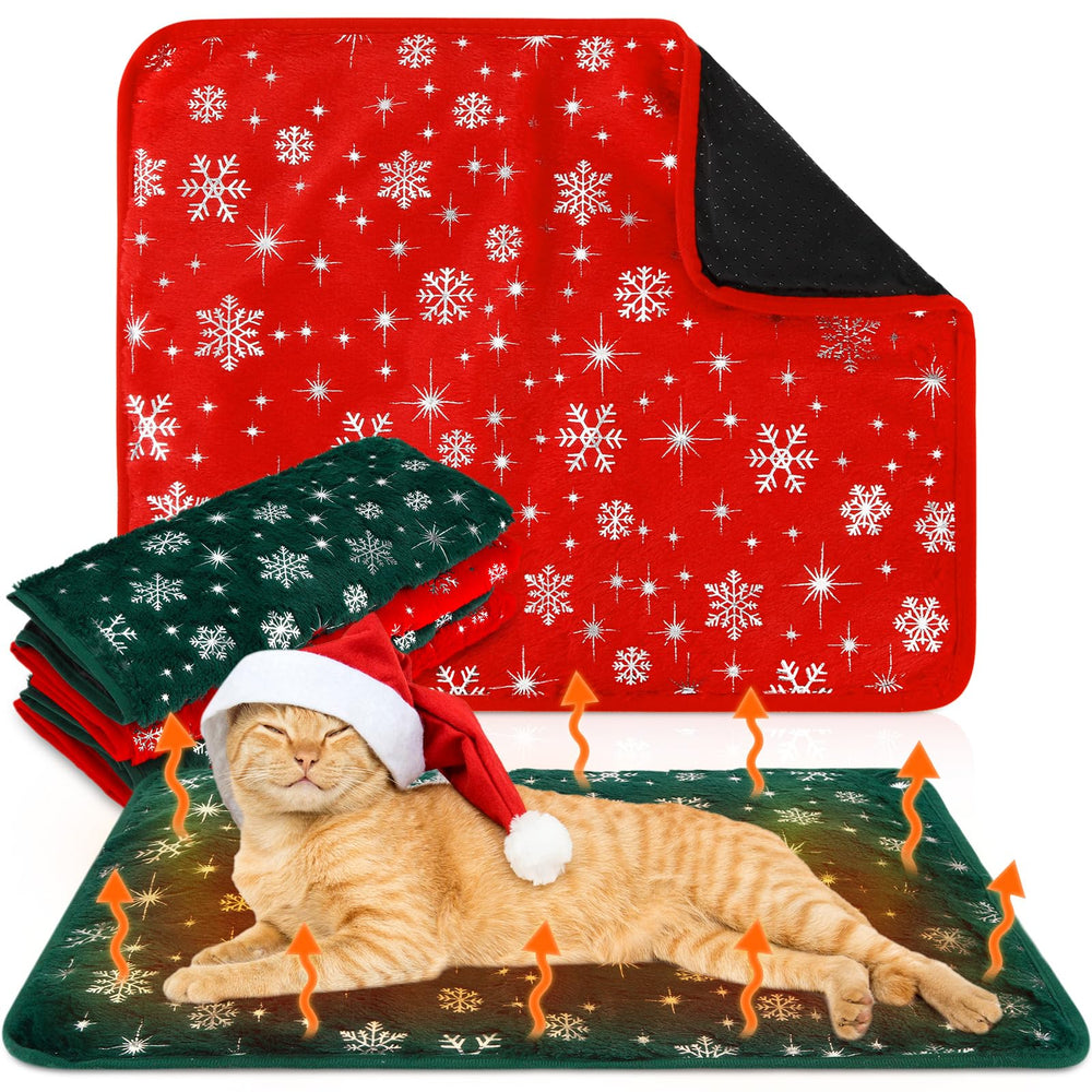 Clysee Snowflake self-heating cat bed front view shows cozy warmth