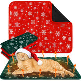 Clysee Snowflake self-heating cat bed front view shows cozy warmth