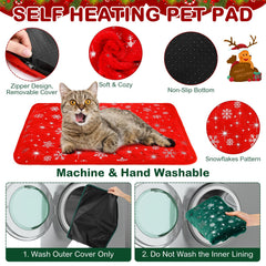 Clysee Snowflake self-heating cat bed washable cover for easy cleaning