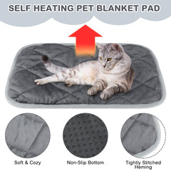 Clysee thermal pet pad reflects body heat to create a cozy snuggle spot.