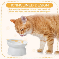 Clysee white plastic cat bowls wide mouth for easy portioning