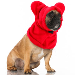Clysee winter dog hat front view shows warm fit and noise-friendly design.