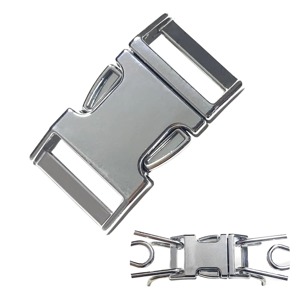 CMIYUYNG fastener stainless-steel buckle close-up for durable dog collars.