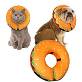 Cneo inflatable donut dog cone closeup showing soft fabric for gentle comfort