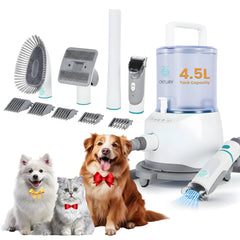 Cntury dog grooming vacuum front view highlights powerful, quiet pet fur cleanup