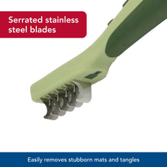 Coastal Pet Safari Dematting Comb grip-handle demonstrates comfortable control during grooming