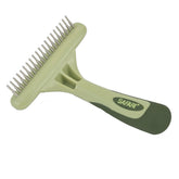 Coastal Safari undercoat rake pins close-up shows precision for mat prevention during grooming