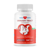 Coco and Luna cranberry dog tablets bottle closeup promoting urinary support