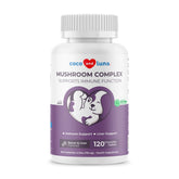 Coco and Luna Mushroom Complex dog bottle — immune support potential for daily wellness.