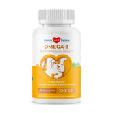 Coco and Luna omega-3 dog tablets bottle for daily coat support.