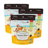 CocoTherapy coconut chips 3-pack packaging with resealable bags for freshness.