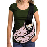 COEQINE dog carrier pink dachshund front view shows secure fit for on-the-go travel