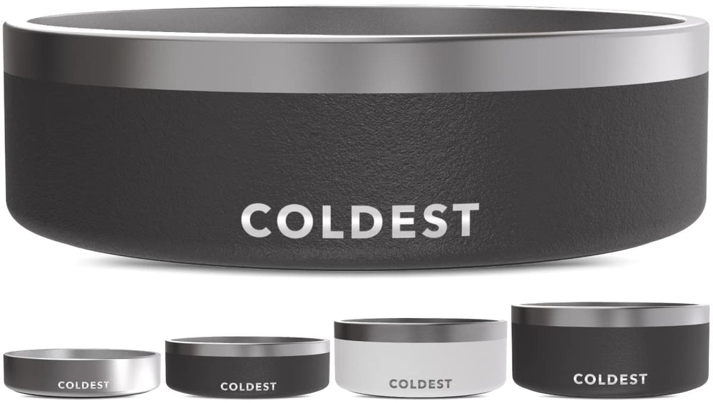 Coldest Water Coldest Dog Bowl stealth black 42 oz for large pets with spill-safe design
