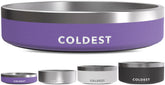 The Coldest Water dog bowl front view in Galaxy Purple boosts style and durability.