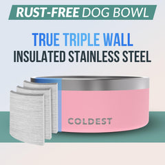 Coldest Water dog bowl spill-proof design helps maintain a tidy feeding area.