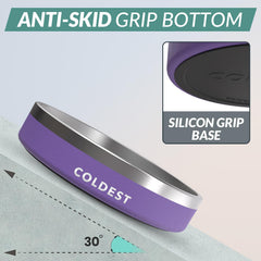 Coldest Water triple-wall insulation closeup highlights heat retention and pet comfort.