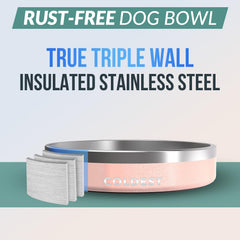 The Coldest Water rust-resistant stainless steel design resists wear while pets eat confidently.