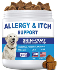 ColEaze Dog Allergy Chews bottle front highlighting packaging for easy relief