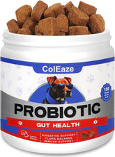 ColEaze Probiotics for Dogs Chews Lamb Flavor bottle supports gut balance.