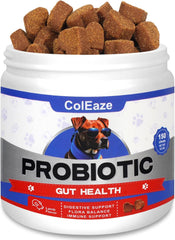 ColEaze Probiotics for Dogs Chews Lamb Flavor bottle supports gut balance.