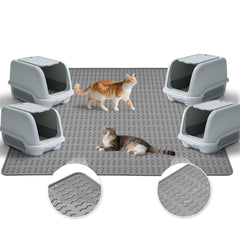 Colewin cat litter mat under litter box provides ample coverage for multi-cat homes