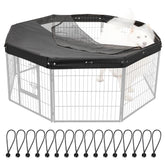 Colewin dog playpen cover front view shows secure eight-panel pen fit