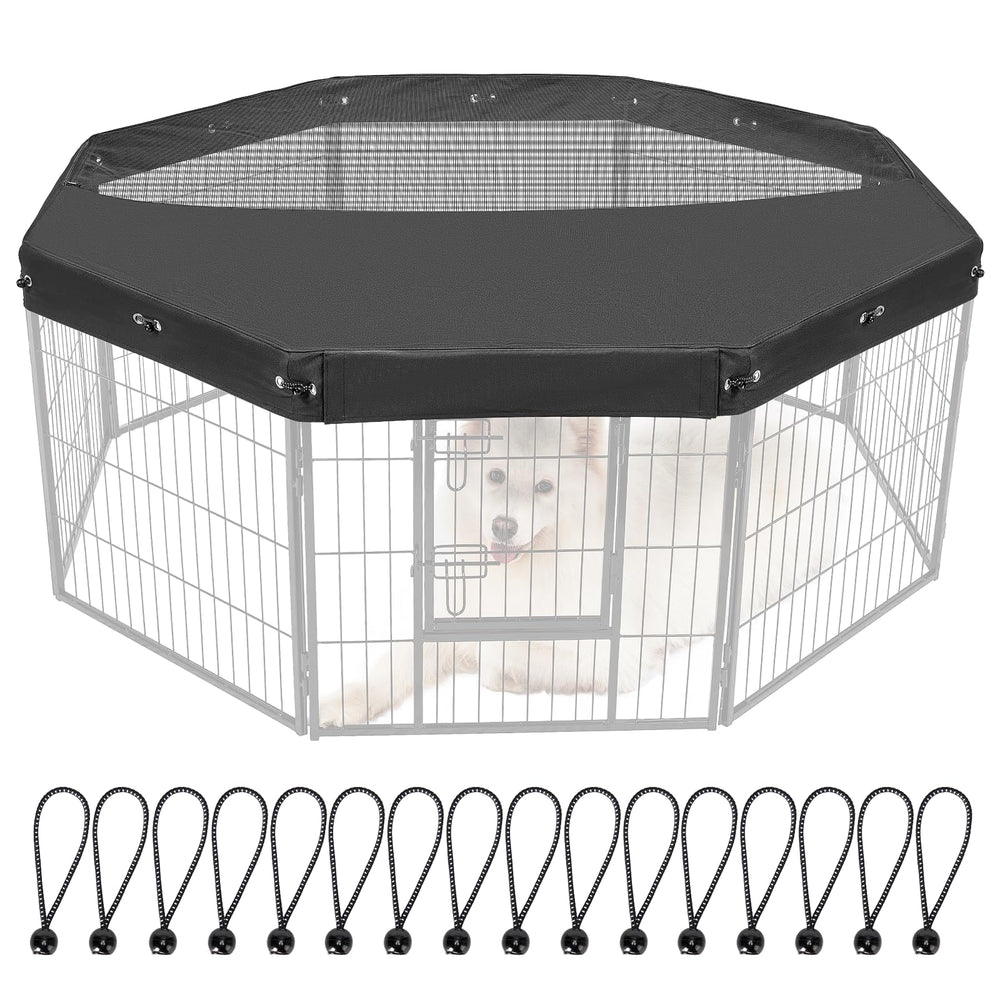Colewin dog playpen cover top view provides secure shade over an outdoor pen