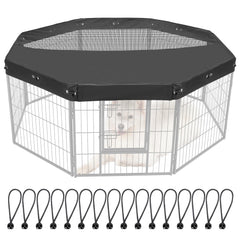 Colewin dog playpen cover top view provides secure shade over an outdoor pen