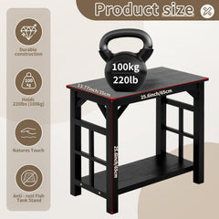 Colingmill 20-gallon stand with side storage, two-tier design for organization.