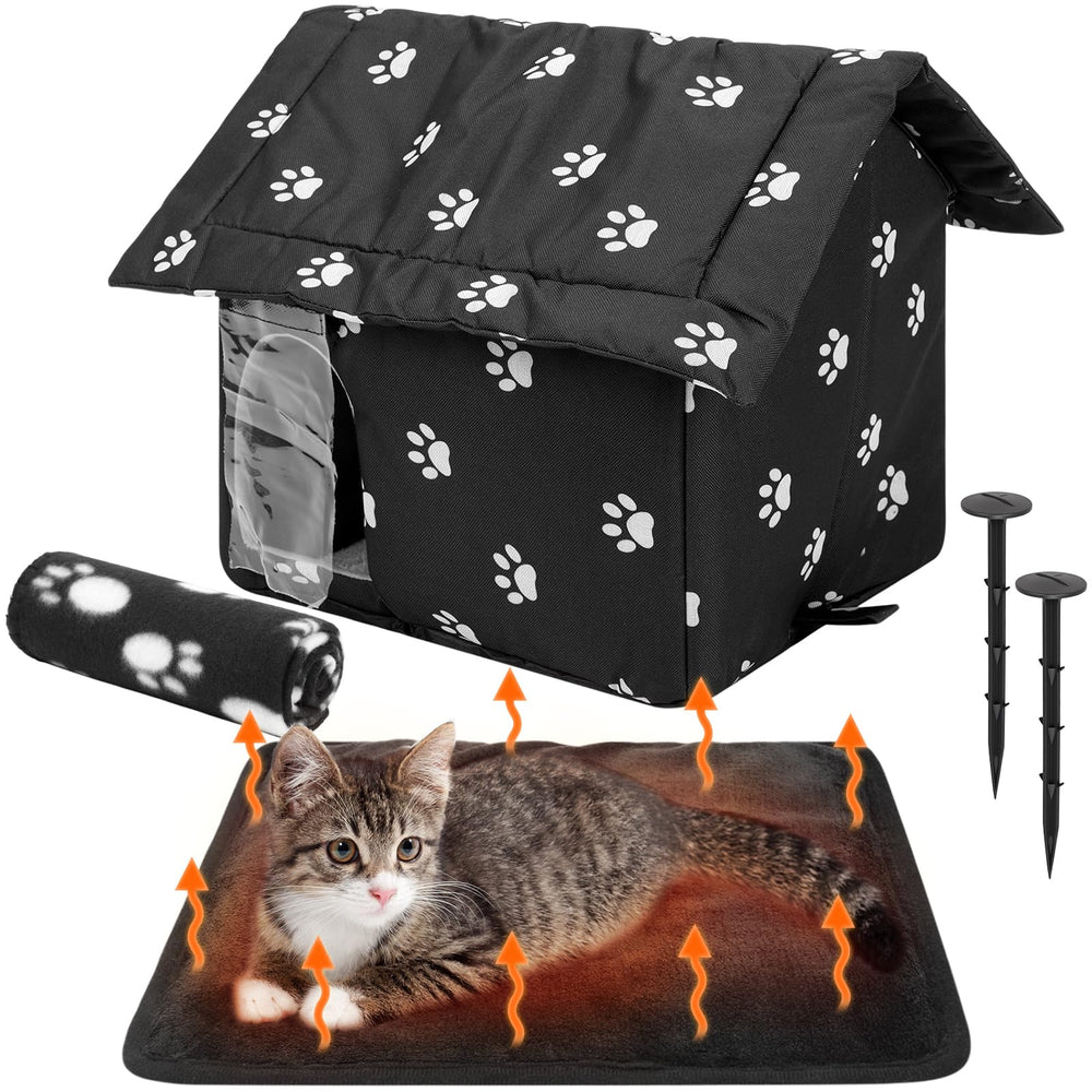 Colingmill outdoor cat house collapsible for easy transport and storage.