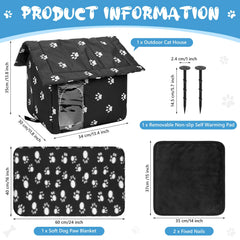 Colingmill weatherproof oxford cloth shelter protects cats from rain and wind.