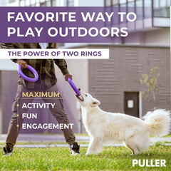 COLLAR PULLER water-play scene highlights buoyant design for outdoor games.